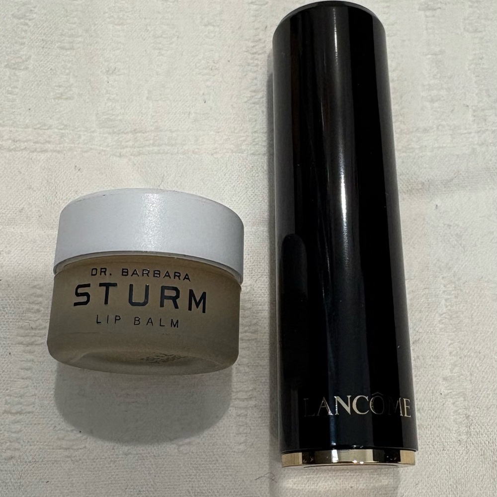 Dr. Barbara Sturm Lip Balm and Lancôme Lipstick